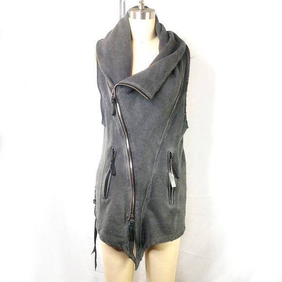 KMRii Rider Vest Long Gray Dystopian Unisex Gilet - Picture 3 of 16